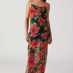 Urban Outfitters Rosalia Chiffon Floral Slip Dress